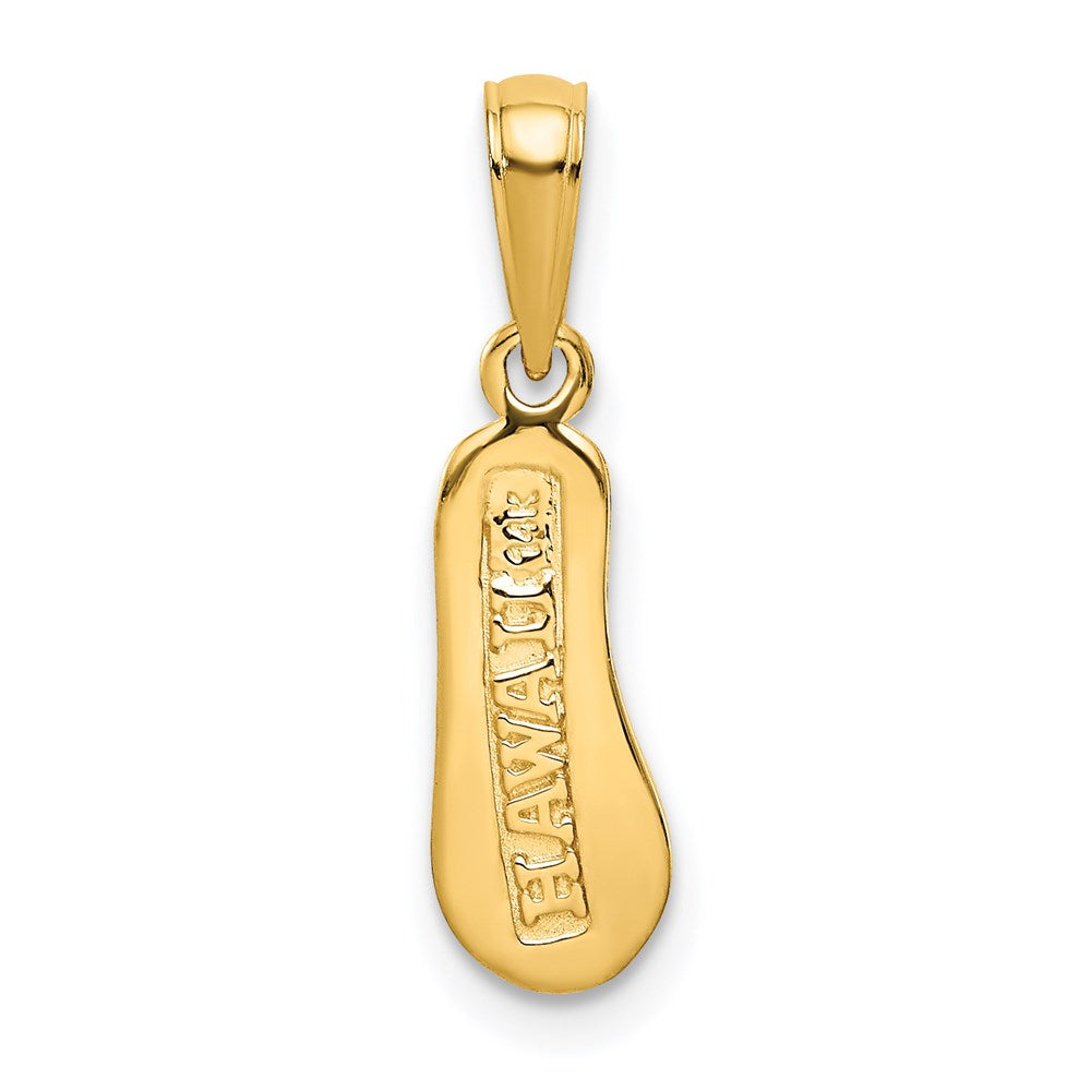 14K Gelbgold 3d Hawaii Flip-flop Anhänger
