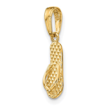 14K Gelbgold 3d Hawaii Flip-flop Anhänger