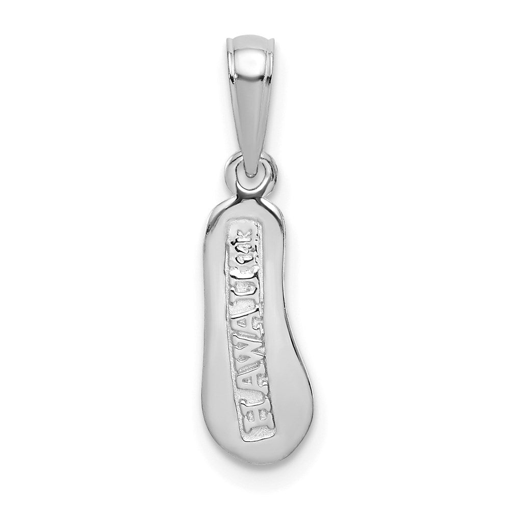 14K Weißgold 3d Hawaii Flip-flop Anhänger