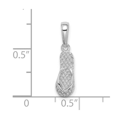14K Weißgold 3d Hawaii Flip-flop Anhänger