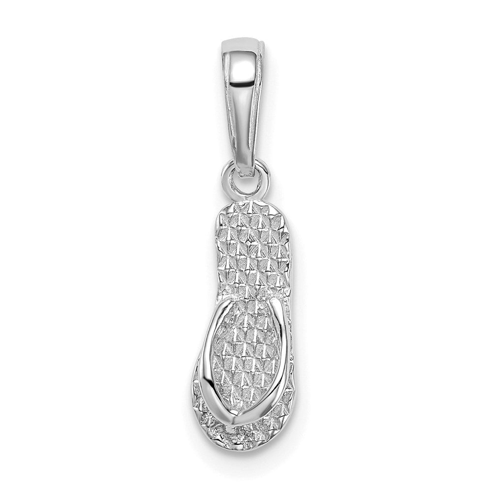 14K Weißgold 3d Hawaii Flip-flop Anhänger