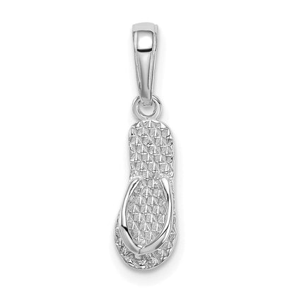 14K Weißgold 3d Hawaii Flip-flop Anhänger