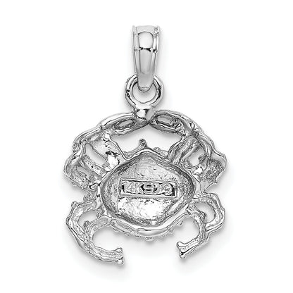 14K Weißgold Krabbe Charm