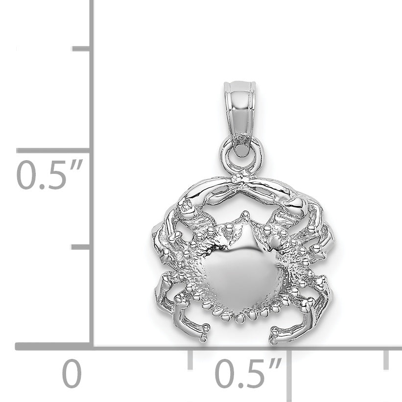 14K Weißgold Krabbe Charm