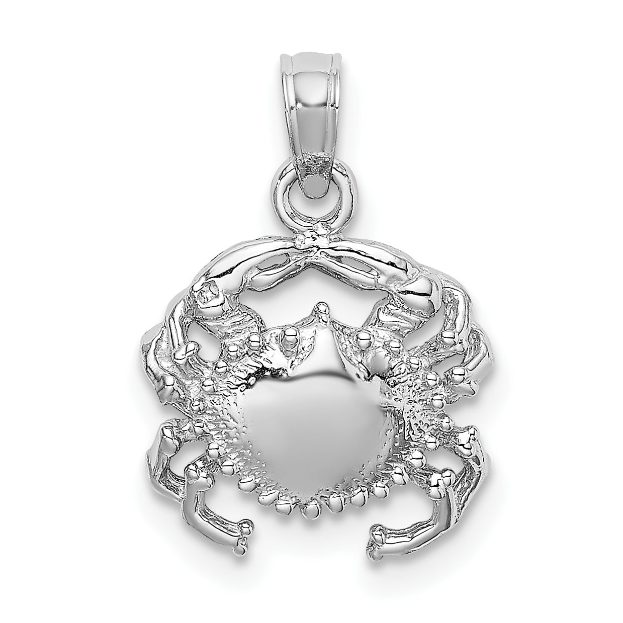 14K Weißgold Krabbe Charm