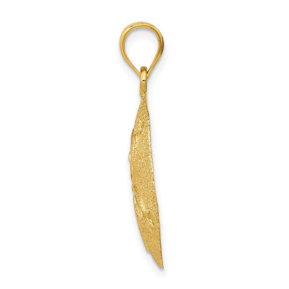 14K Gelbgold Solider Polierter Lasergeschnittener Sanddollar-Anhänger