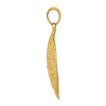 14K Gelbgold Massiver Polierter Lasergeschnittener Sanddollar-Anhänger