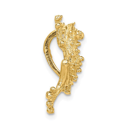 14K Gelbgold Massiv Poliert Offen-backed Frosch Anhänger
