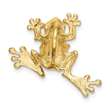 14K Gelbgold Massiv Poliert Offen-backed Frosch Anhänger