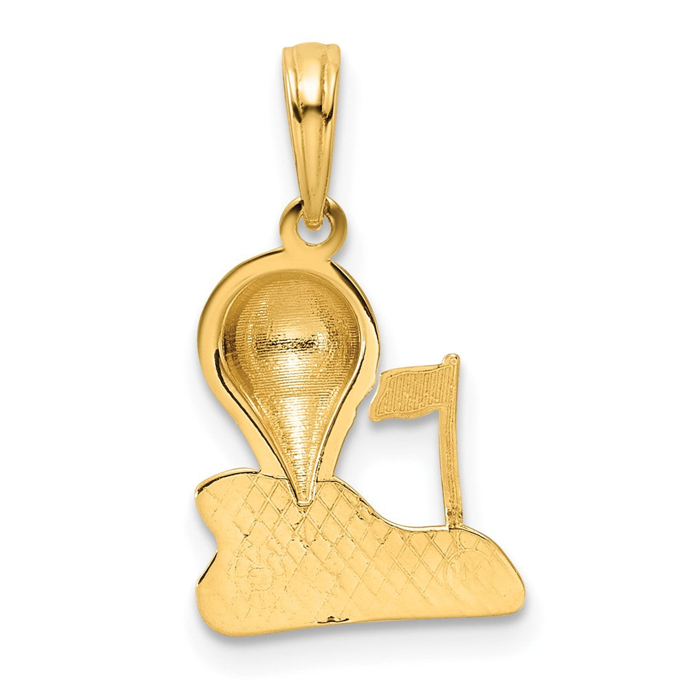 14K Gelbgold Massiv Poliert Golfing Charm