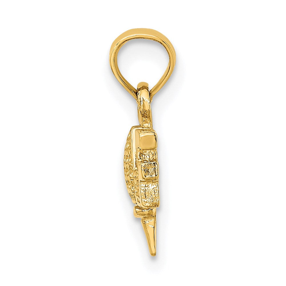 14K Gelbgold Massiv Poliert Golf Charm