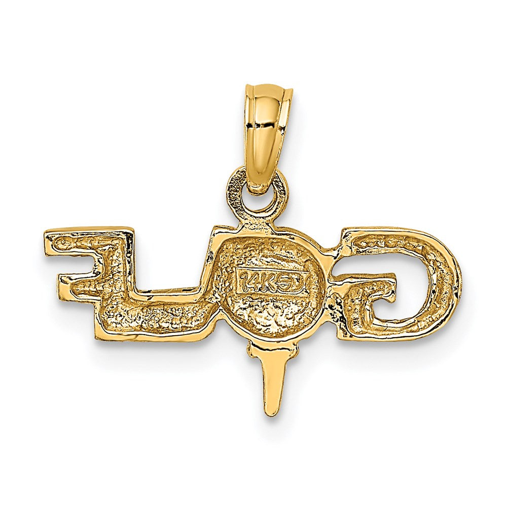 14K Gelbgold Massiv Poliert Golf Charm