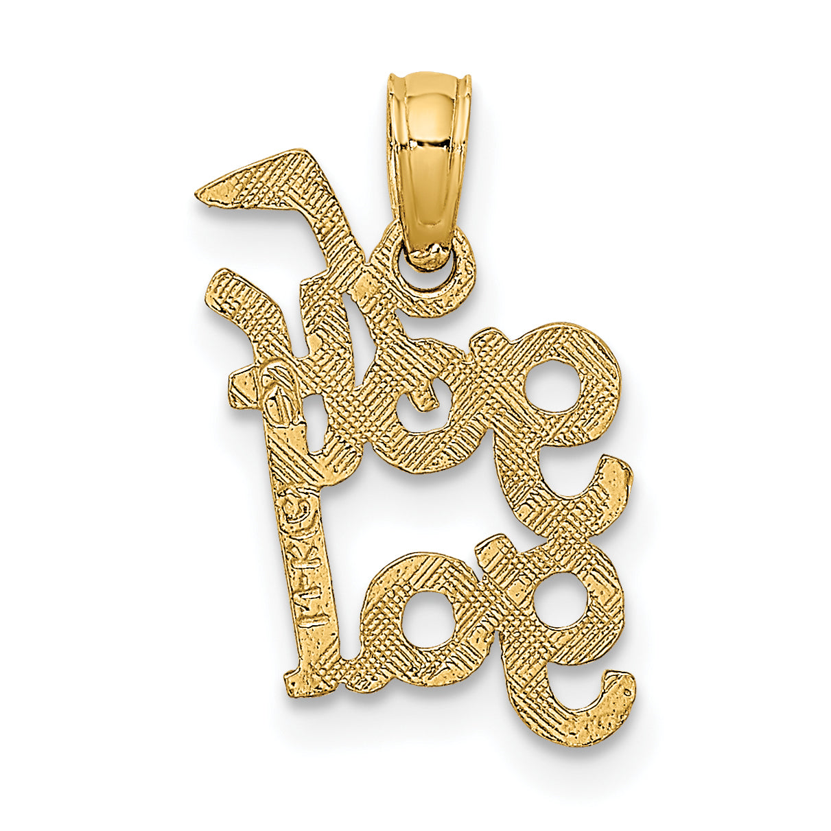 14K Gelbgold Massiv Poliert Golf Gal Charm