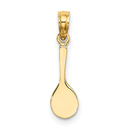 14K Gelbgold Massiv Poliert 3-d Tennis Schläger Charm