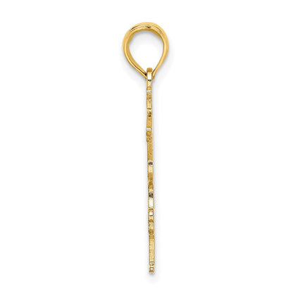 14K Gelbgold Massiv Poliert Gymnast Charm