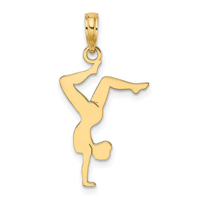 14K Gelbgold Massiv Poliert Gymnast Charm