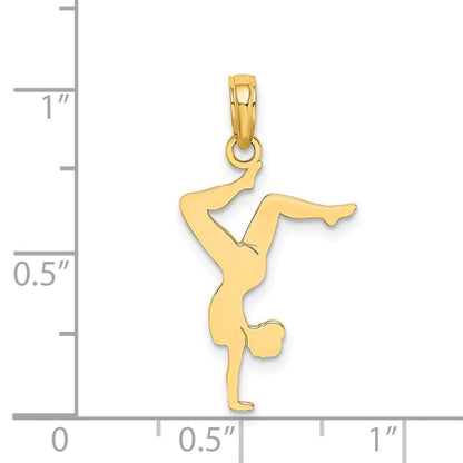 14K Gelbgold Massiv Poliert Gymnast Charm