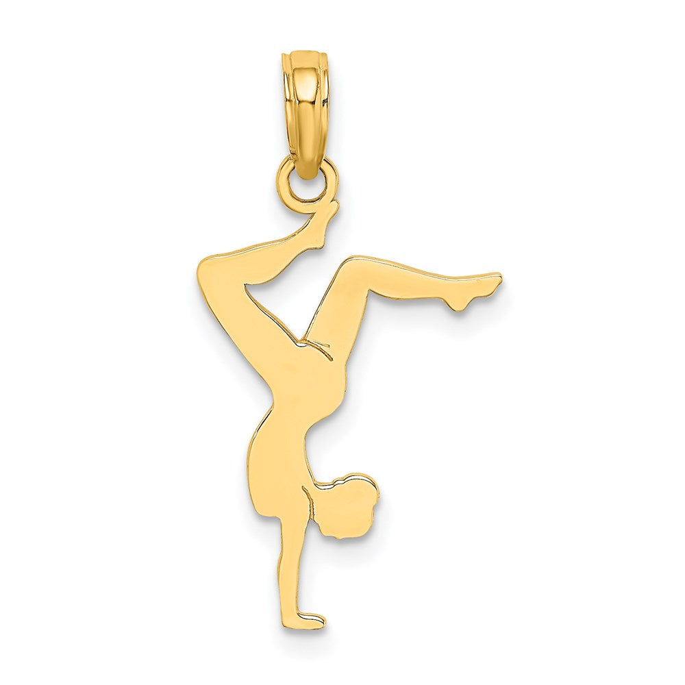 14K Gelbgold Massiv Poliert Gymnast Charm