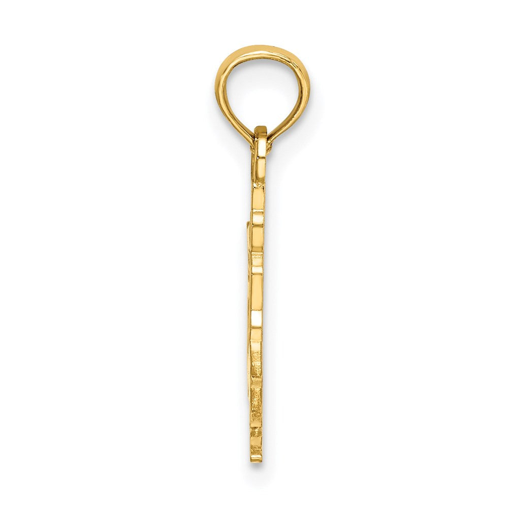 14K Gelbgold Massiv Poliert Gymnast Charm