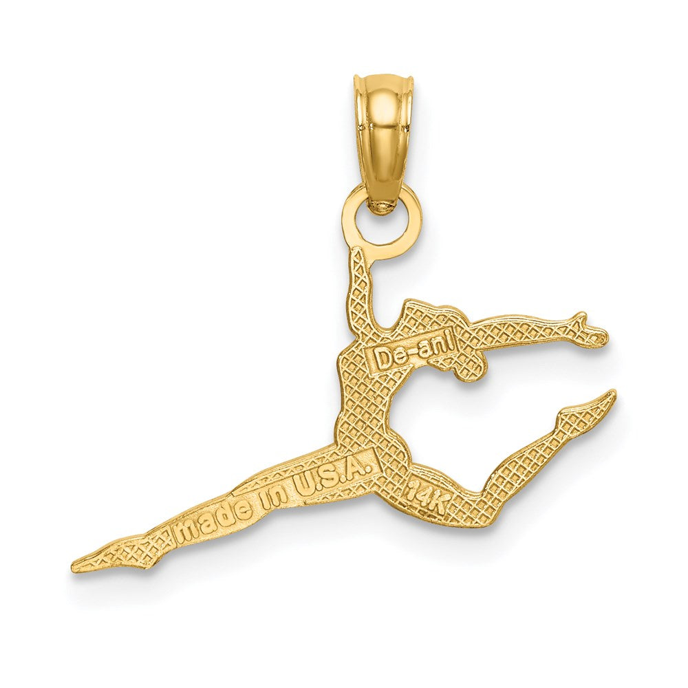 14K Gelbgold Massiv Poliert Gymnast Charm