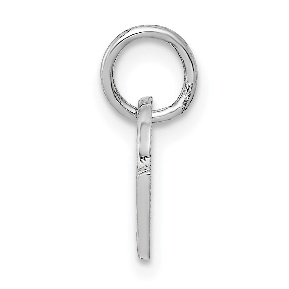 14K Weißgold Poliert Checkered Flags Charm