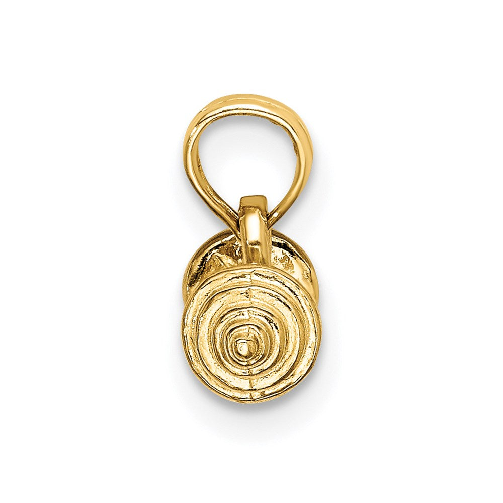14K Gelbgold Massiv Poliert 3-d Dumbbell Charm