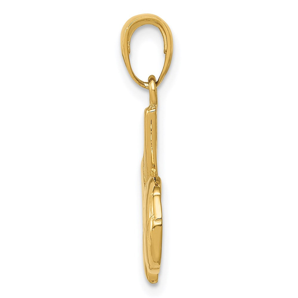 14K Gelbgold Massiv-Anhänger „Fußballschuh und Ball“ mit offener Rückseite