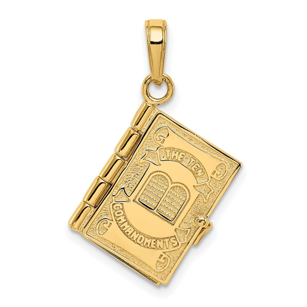 14K Gelbgold 3d Ten Commandments Bible Anhänger