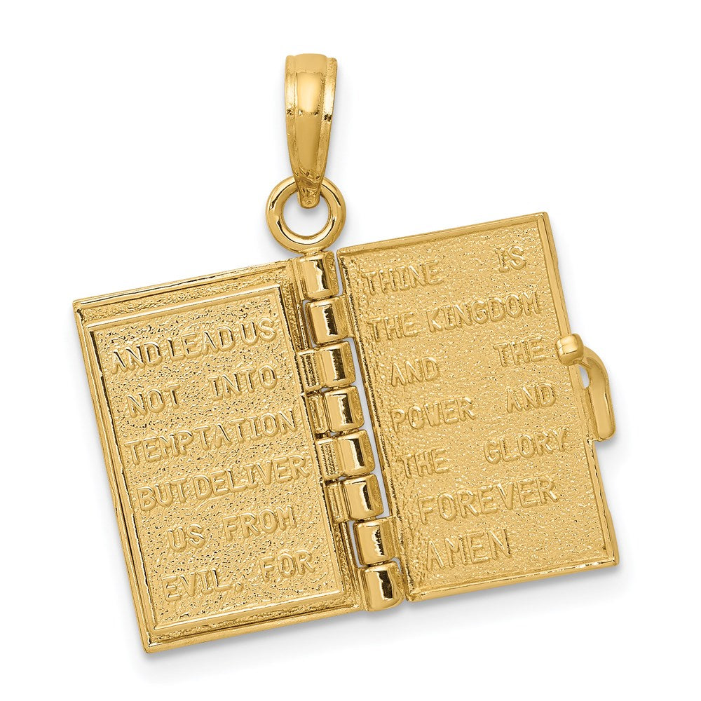 14K Gelbgold 3d Lords Gebet Bible Anhänger