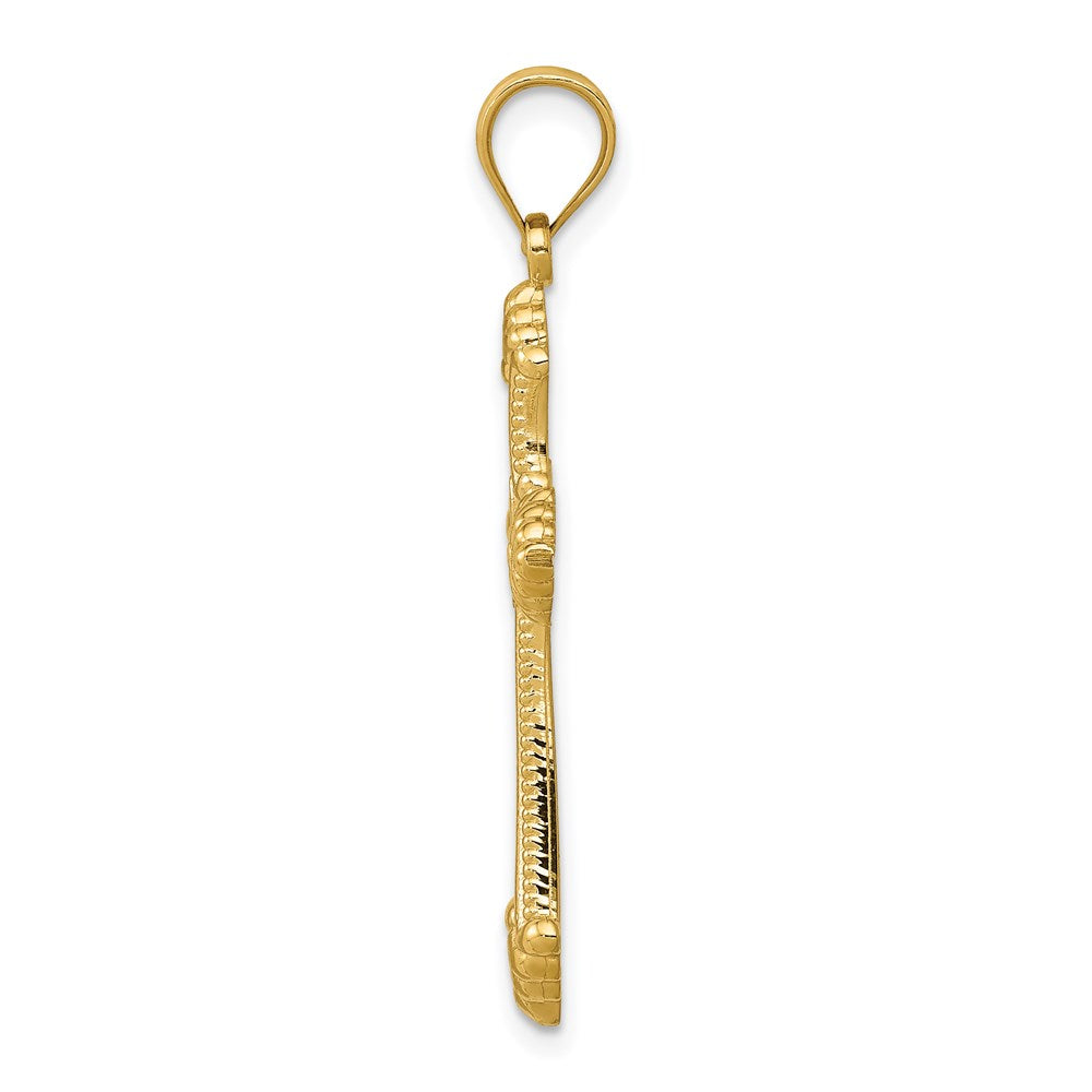 14K Gelbgold Poliertes Kreuz-Anhänger** Wait, let me correct the grammar: **14K Gelbgold Polierter Kreuz-Anhänger