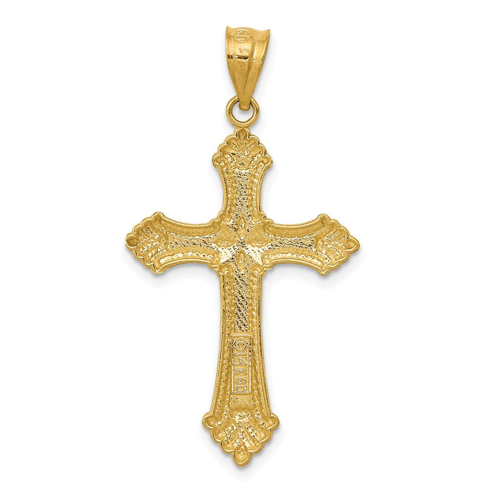 14K Gelbgold Poliertes Kreuz-Anhänger** Wait, let me correct the grammar: **14K Gelbgold Polierter Kreuz-Anhänger