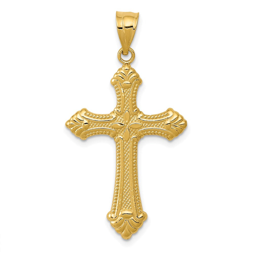 14K Gelbgold Poliertes Kreuz-Anhänger** Wait, let me correct the grammar: **14K Gelbgold Polierter Kreuz-Anhänger