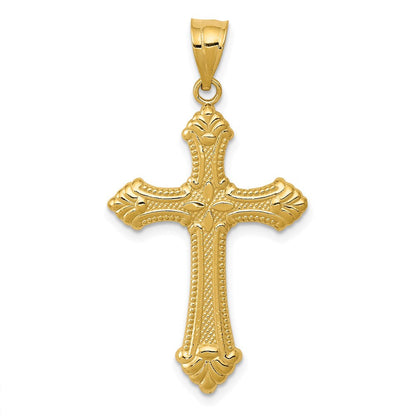 14K Gelbgold Poliertes Kreuz-Anhänger** Wait, let me correct the grammar: **14K Gelbgold Polierter Kreuz-Anhänger