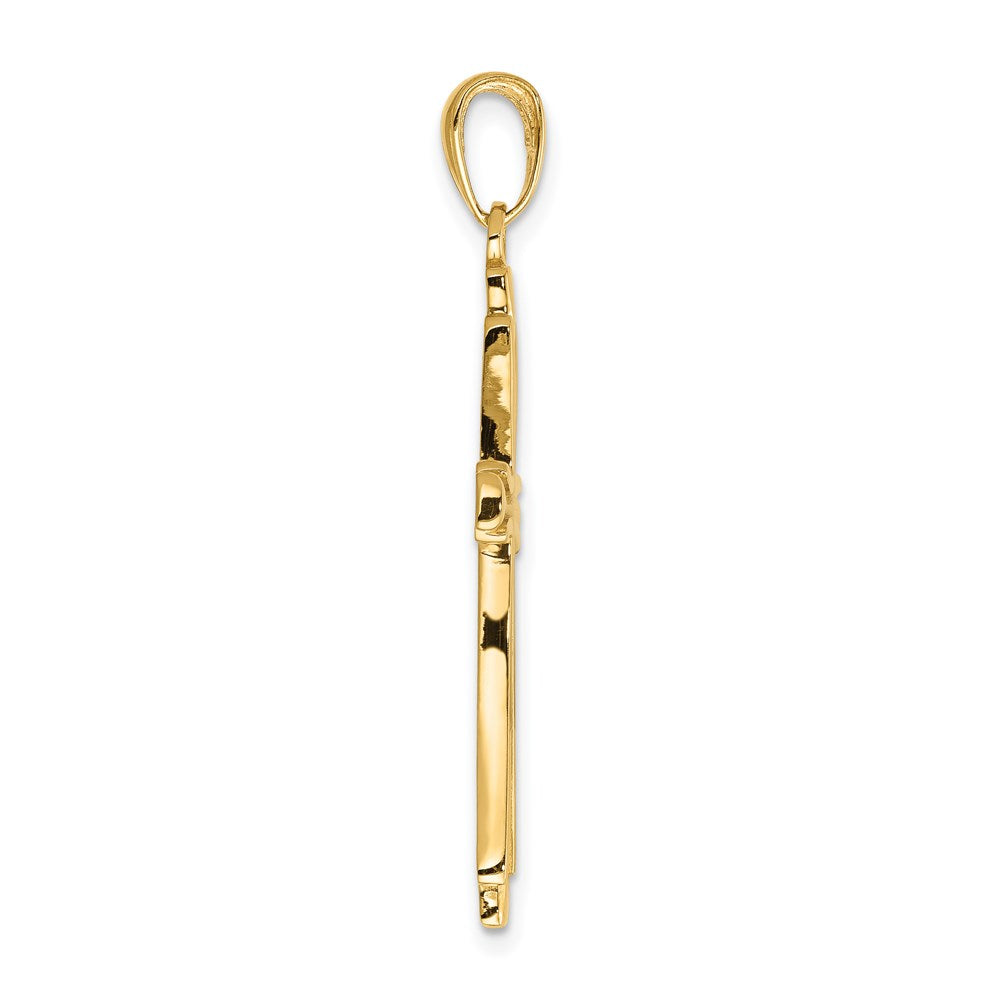 14K Gelbgold Polierter Massiver Kreuz-Anhänger
