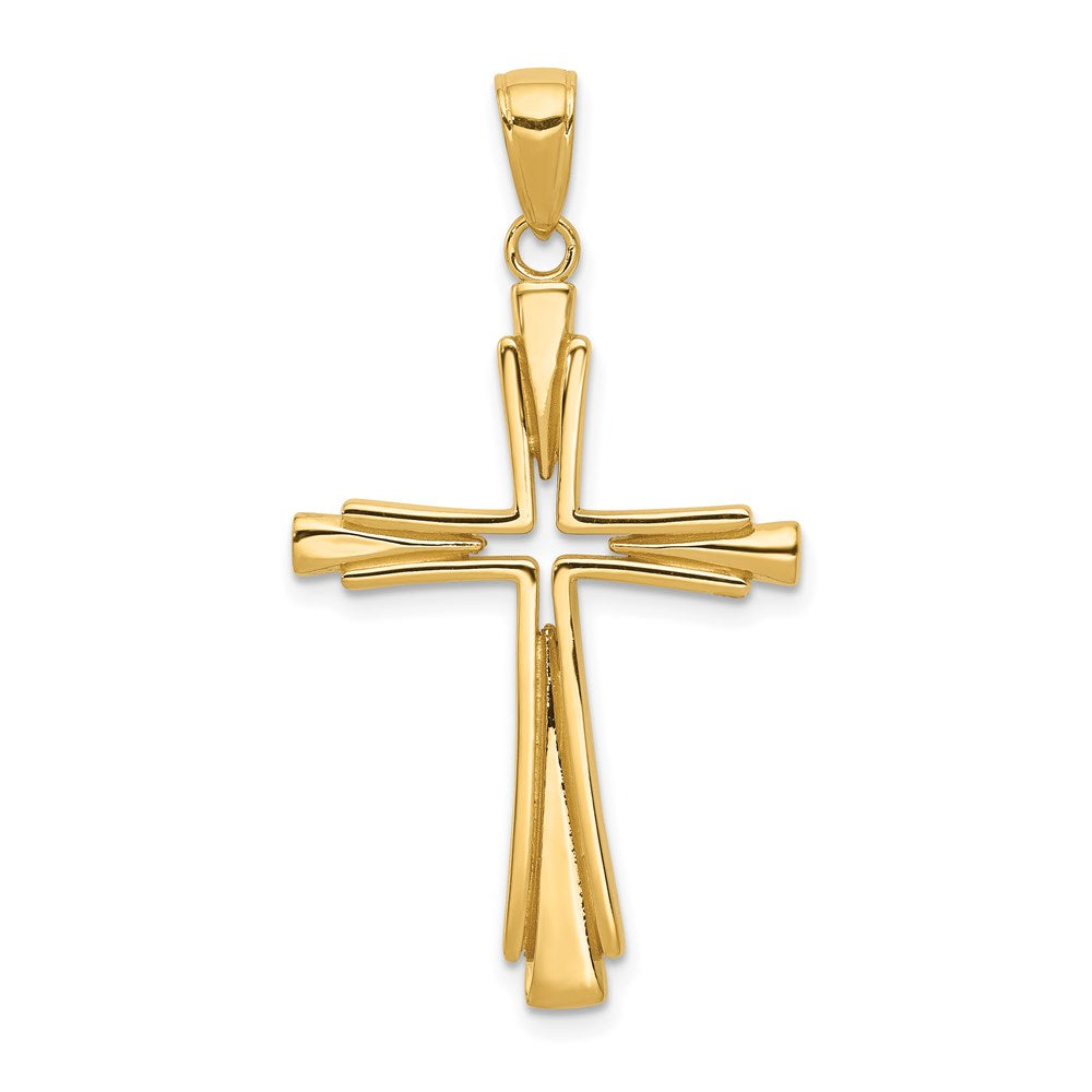 14K Gelbgold Polierter Massiver Kreuz-Anhänger