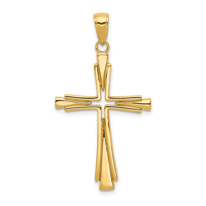 14K Gelbgold Polierter Massiver Kreuz-Anhänger