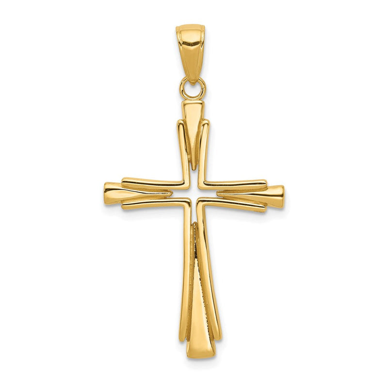 14K Gelbgold Polierter Massiver Kreuz-Anhänger