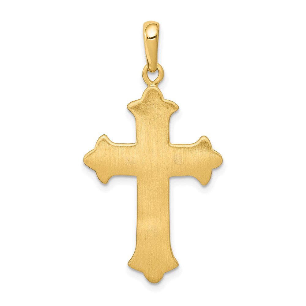 14K Bicolor Gold Fleur-de-Lis-Kreuzanhänger