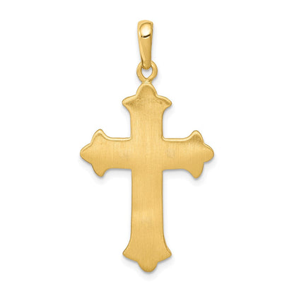 14K Bicolor Gold Fleur-de-Lis-Kreuzanhänger