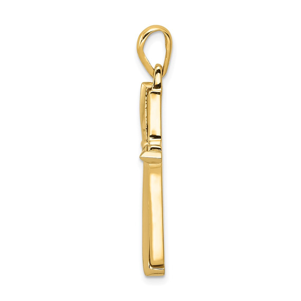 14k Bicolor Gold Fantasie-Kreuzanhänger