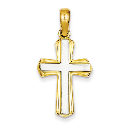 14K Bicolor-Gold Fantasie-Kreuzanhänger