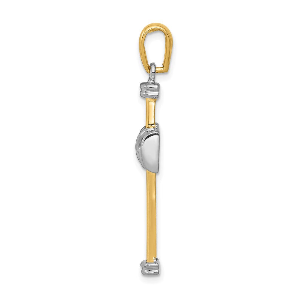 14K Bicolor Gold Fantasie-Kreuzanhänger