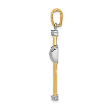 14K Bicolor Gold Fantasie-Kreuzanhänger