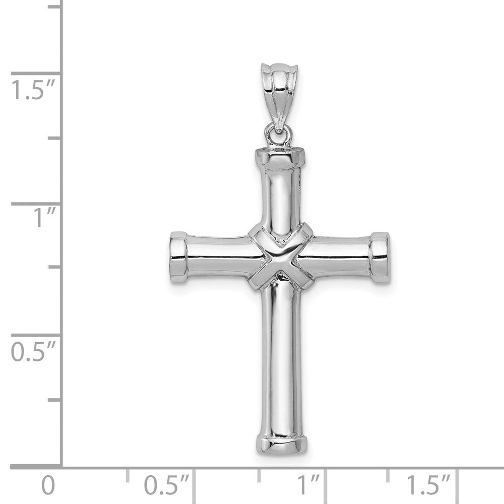 14K Weißgold Polierter Kreuzanhänger