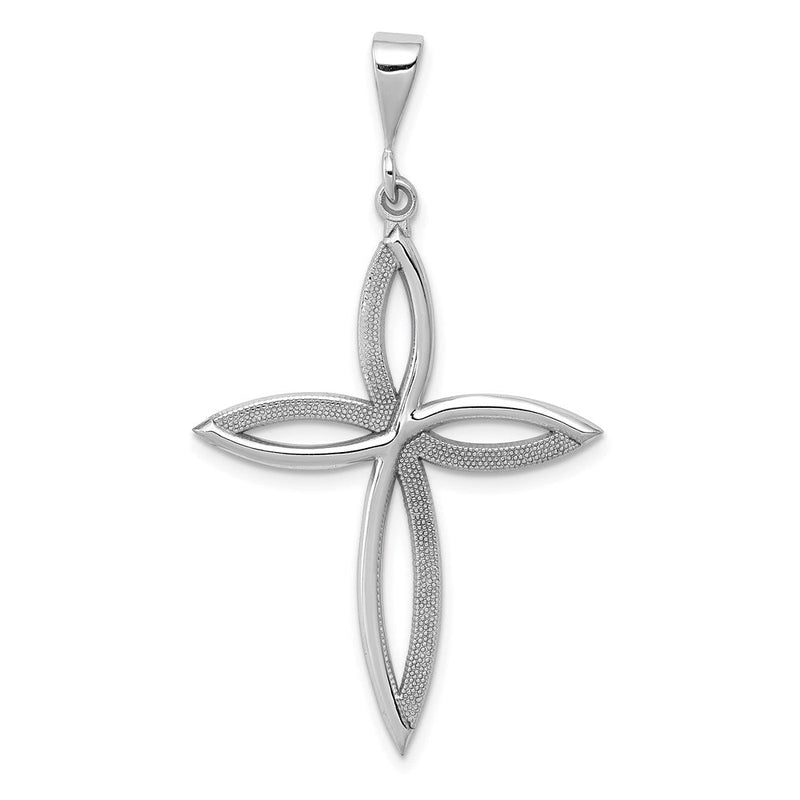 14K Weißgold Passion-Kreuz-Anhänger