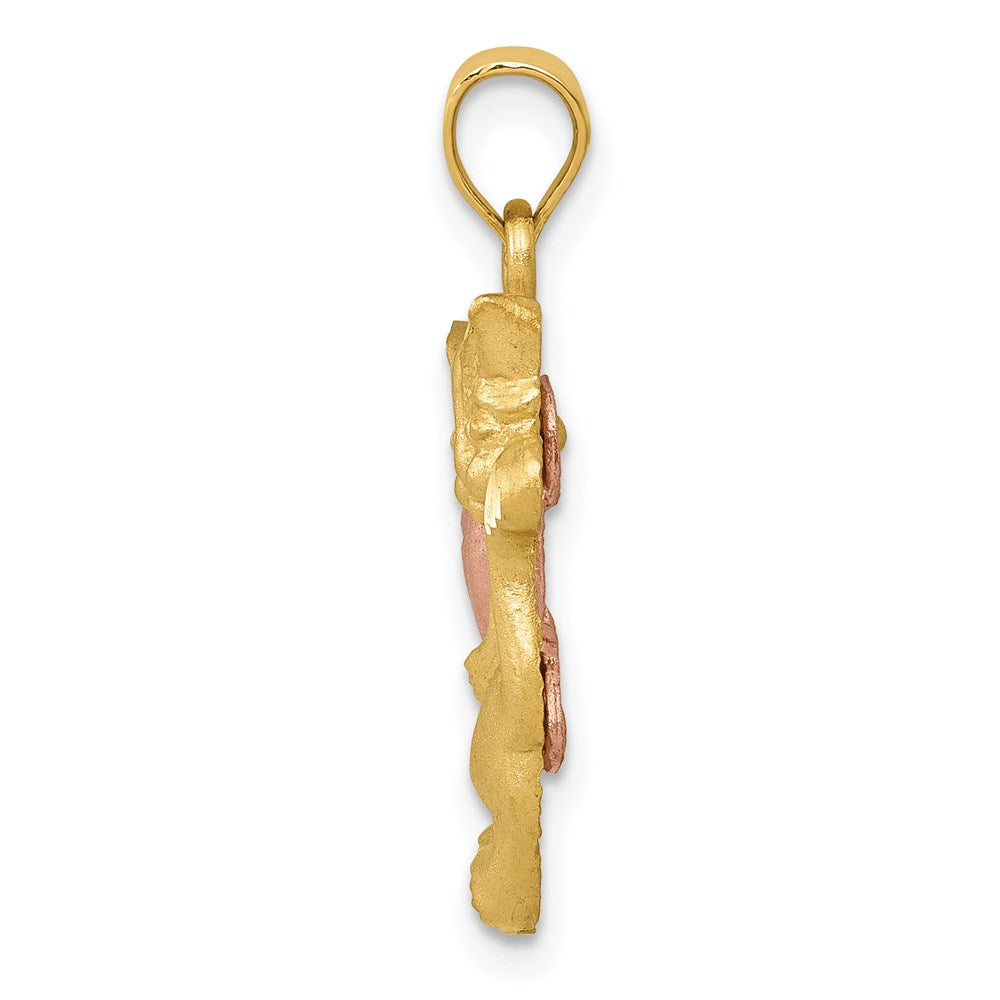 14K Bicolor-Gold Katzen-Charm