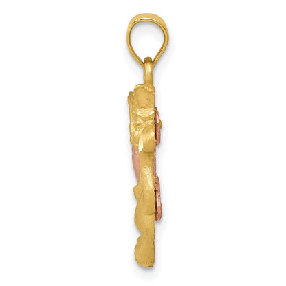 14K Bicolor-Gold Katzen-Charm