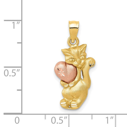 14K Bicolor-Gold Katzen-Charm