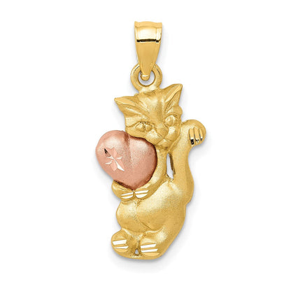 14K Bicolor-Gold Katzen-Charm