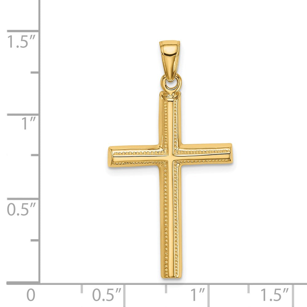 14K Gelbgold Polierter Kreuz-Anhänger